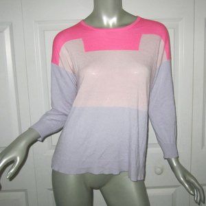 J. CREW Pink Italian Cashmere Colorblock Sweater